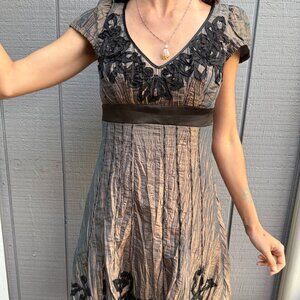 Sue Wong vintage Dress with Black flower detail
